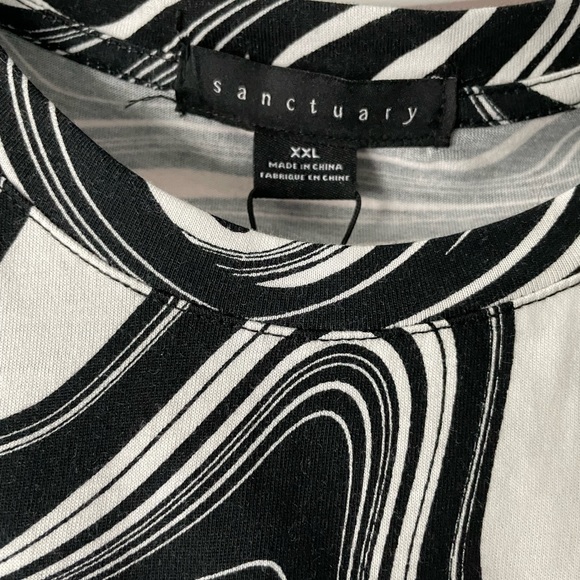 NWT Women’s Sanctuary XXL Top Tank Black and with swirl cottonTop Shirt XXL - Picture 2 of 5